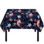 Dark Tropical Flamingo Pattern Print Tablecloth