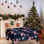 Dark Tropical Flamingo Pattern Print Tablecloth