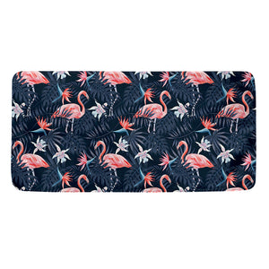 Dark Tropical Flamingo Pattern Print Towel