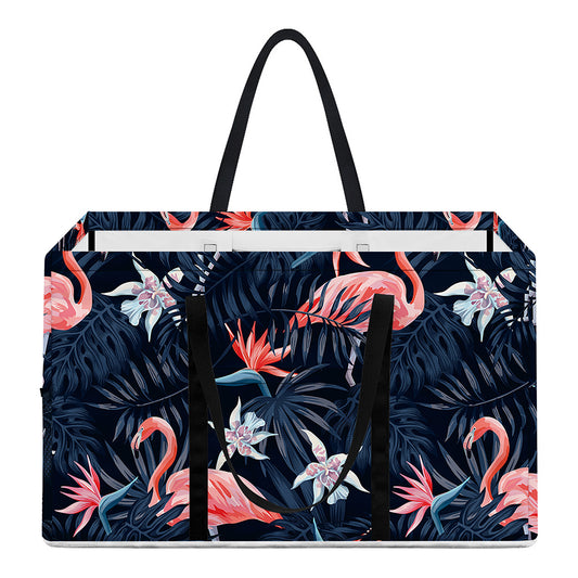 Dark Tropical Flamingo Pattern Print Utility Tote Bag