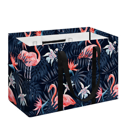 Dark Tropical Flamingo Pattern Print Utility Tote Bag