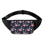 Dark Tropical Flamingo Pattern Print Waist Bag