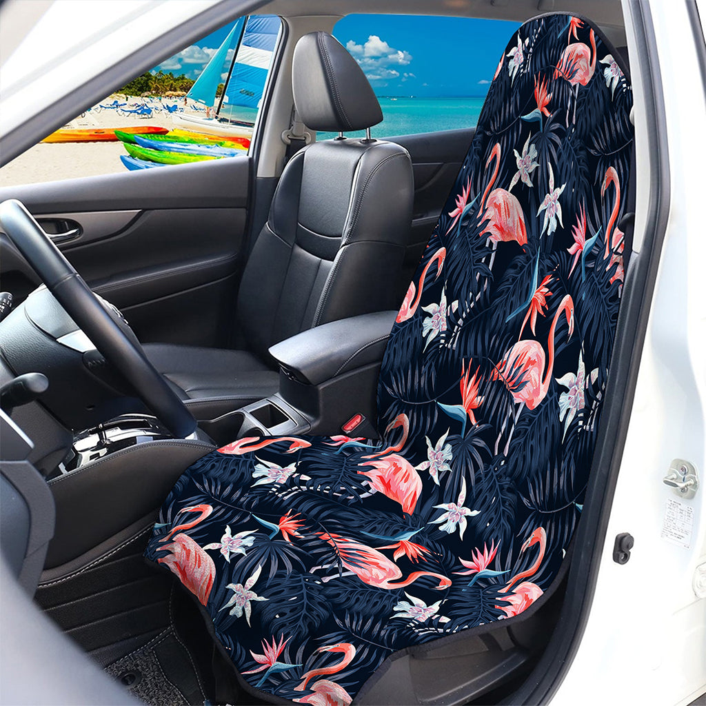 Dark Tropical Flamingo Pattern Print Waterproof Car Seat Cover
