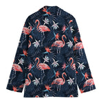 Dark Tropical Flamingo Pattern Print Women's Blazer