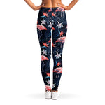 Dark Tropical Flamingo Pattern Print Women's Leggings