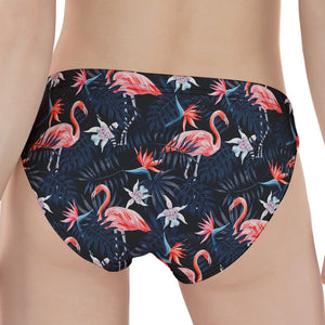 Dark Tropical Flamingo Pattern Print Women's Panties