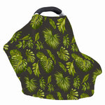Dark Tropical Leaf Pattern Print Baby Seat Cover