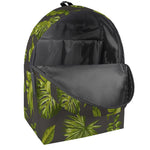 Dark Tropical Leaf Pattern Print Backpack