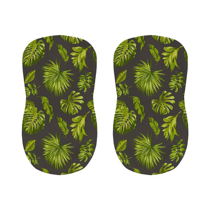 Dark Tropical Leaf Pattern Print Bar Stool Covers