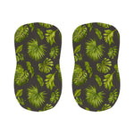 Dark Tropical Leaf Pattern Print Bar Stool Covers