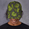 Dark Tropical Leaf Pattern Print Baseball Cap