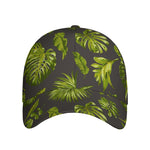 Dark Tropical Leaf Pattern Print Baseball Cap