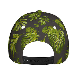 Dark Tropical Leaf Pattern Print Baseball Cap