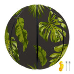 Dark Tropical Leaf Pattern Print Basketball