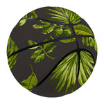 Dark Tropical Leaf Pattern Print Basketball