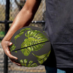Dark Tropical Leaf Pattern Print Basketball