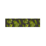 Dark Tropical Leaf Pattern Print Bed Runner