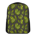 Dark Tropical Leaf Pattern Print Casual Backpack