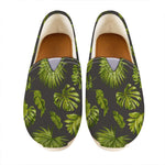 Dark Tropical Leaf Pattern Print Casual Shoes