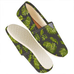 Dark Tropical Leaf Pattern Print Casual Shoes