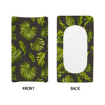 Dark Tropical Leaf Pattern Print Changing Pad Cover
