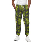 Dark Tropical Leaf Pattern Print Cotton Pants