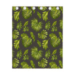 Dark Tropical Leaf Pattern Print Curtain