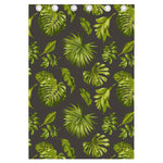 Dark Tropical Leaf Pattern Print Curtain