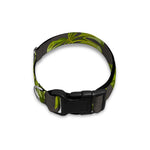 Dark Tropical Leaf Pattern Print Dog Collar