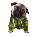 Dark Tropical Leaf Pattern Print Dog Zip Up Hoodie