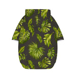 Dark Tropical Leaf Pattern Print Dog Zip Up Hoodie