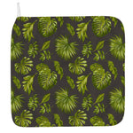 Dark Tropical Leaf Pattern Print Hand Towel