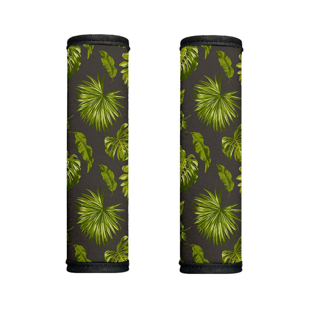 Dark Tropical Leaf Pattern Print Handle Covers