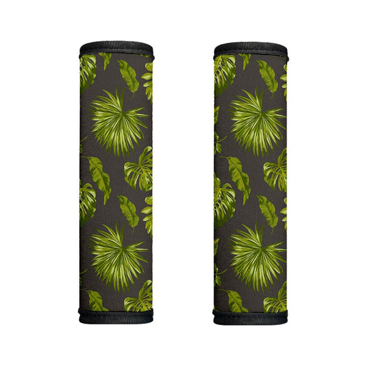 Dark Tropical Leaf Pattern Print Handle Covers