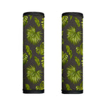 Dark Tropical Leaf Pattern Print Handle Covers