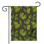 Dark Tropical Leaf Pattern Print House Flag