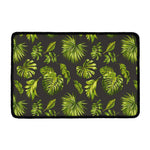 Dark Tropical Leaf Pattern Print Kitchen Mat