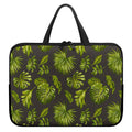 Dark Tropical Leaf Pattern Print Laptop Sleeve With Handle