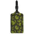 Dark Tropical Leaf Pattern Print Luggage Tag
