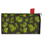 Dark Tropical Leaf Pattern Print Mailbox Cover
