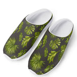 Dark Tropical Leaf Pattern Print Mesh Casual Shoes