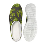 Dark Tropical Leaf Pattern Print Mesh Casual Shoes
