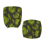 Dark Tropical Leaf Pattern Print Office Chair Cover