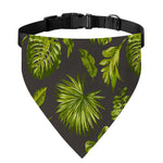 Dark Tropical Leaf Pattern Print Over The Collar Dog Bandana