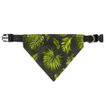 Dark Tropical Leaf Pattern Print Over The Collar Dog Bandana