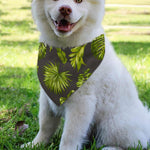 Dark Tropical Leaf Pattern Print Over The Collar Dog Bandana