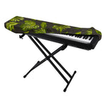 Dark Tropical Leaf Pattern Print Piano Keyboard Cover