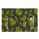 Dark Tropical Leaf Pattern Print Placemat