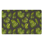 Dark Tropical Leaf Pattern Print Polyester Doormat
