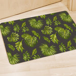 Dark Tropical Leaf Pattern Print Polyester Doormat